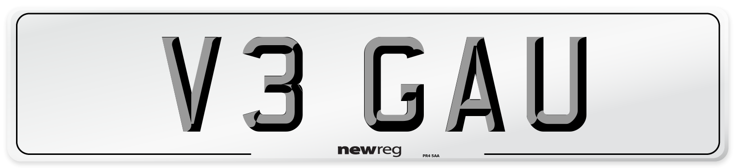 V3 GAU Number Plate from New Reg